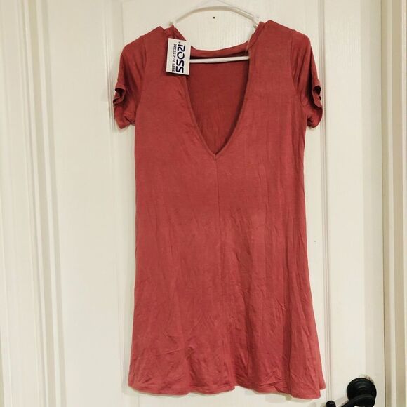 Love Cameron Women's Short Sleeve Casual Soft Jersey Dress Mauve Size Small‎ NWT - Picture 4 of 5